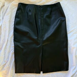 Theory Black faux Leather-Style Skirt
